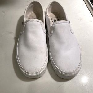 Vans Slip on Shoe, white size 7.5 *HAS STAINS*